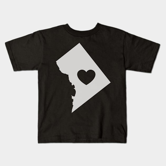 Washington DC Love Heart Kids T-Shirt by helloshirts